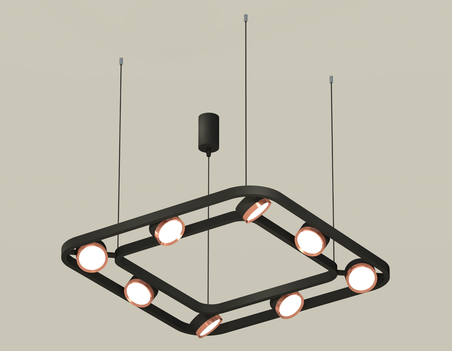 Светильник Ambrella light XB9182103/8 SBK/PPG черный песок/золото розовое полированное GX53 (C9182, N8126)
