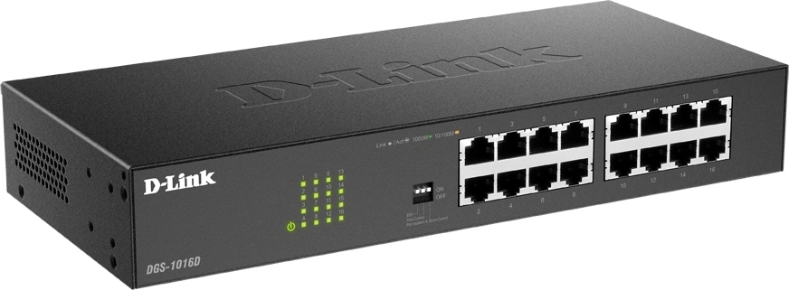 Коммутатор D-Link DGS-1016D/V/K1A 16x1Гбит/с неуправляемый