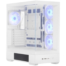 Компьютерный корпус ZALMAN P40 DS, ATX, белый, WINDOW, 9.1-inch LCD screen, 2xCombo(2.5” or 3.5”), 1x2.5”, 1xUSB TYPE-C, 2xUSB 3.0, SIDE 3x120мм ARGb, REAR 1x120мм ARGb