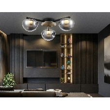 Светильник Ambrella light LH12006/3 BK/GD/SM черный/золото/дымчатый 18W 3000K D640*170