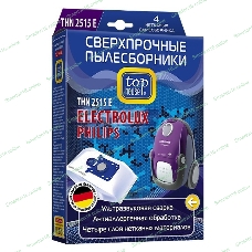 Комплект пылесборников Top House THN 2515 E сверхпр неткан 4шт д/пыл ELECTROLUX,PHILIPS