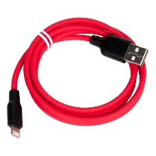 Кабель USB 2.0 HOCO X21, силиконовая оплетка, AM/Lightning M, черно-красный, 1м