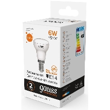 Лампа светодиодная Gauss Elementary 63116 6Вт цок.: E14 рефлек. 220B 3000K св. свеч. бел. теп. (упак.: 10 шт)