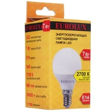 Лампа светодиодная EUROLUX LL-E-G45-7W-230-2,7K-E14