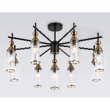 Люстра Ambrella light LH55258/9 BK/BS/CL черный/латунь/прозрачный E14*9 max 40W D770*530