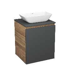 Тумба Bau Dream Blackwood 50 графит, раковина BAU Spectrum mini 47х24