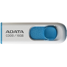 Флешка USB ADATA C008 (AC008-16G-RWE), 16Gb, USB 2.0, R/W 15/5, белый/синий