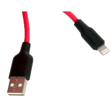 Кабель USB 2.0 HOCO X21, силиконовая оплетка, AM/Lightning M, черно-красный, 1м