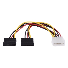 Кабель GoPower MOLEX (F)-2SATA (M) 0.2M 00-00027494