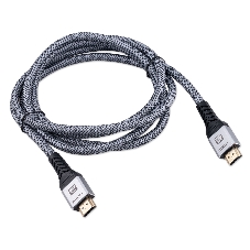 Кабель HDMI Cablexpert CCP-HDMI16K-2M, 19M/19M, v2.2, 16K, медь, тройной экран, позол.контакты, нейлон.оплетка, метал.коннекторы, 2м, серый, коробка