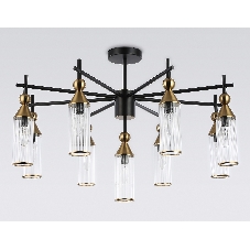 Люстра Ambrella light LH55258/9 BK/BS/CL черный/латунь/прозрачный E14*9 max 40W D770*530