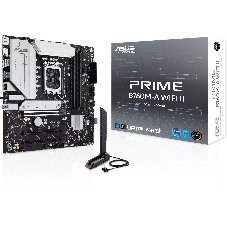 Материнская плата ASUS PRIME B760M-A WIFI II, LGA 1700, Intel B760, 4xDDR5, 4xSATA, 2xM.2, 1xPCIe 5.0 x16, 2xPCIe 4.0 x16, 1xHDMI, 1xDP, 1x2.5Gb LAN, Wi-Fi 6E, Bluetooth 5.4, 2xUSB-A 10Gbps, 4xUSB-A 2.0, 3x3.5 мм, 7.1, mATX