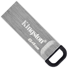 Флешка USB Kingston DataTraveler KYSON (DTKN/64GB), 64Gb, USB 3.2 Gen 1, R/W 200/60, серебристый/черный
