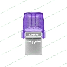 Флешка USB Kingston DataTraveler microDuo 3C (DTDUO3CG3/128Gb), 128Gb, USB 3.2 Gen 1/Type-C, R/W 200/15, фиолетовый