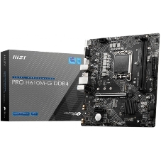 Материнская плата MSI PRO H610M-G DDR4, LGA 1700, Intel H610, 2xDDR4, 4xSATA, 1xM.2, 1xPCIe 4.0 x16, 1xPCIe 3.0 x1, 1xHDMI, 1xDP, 1xVGA, 1xRJ45 1Gb, 2xUSB-A 3.2 Gen 1, 4xUSB-A 2.0, 3x3.5мм, 7.1, mATX