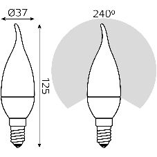 Лампа светодиодная Gauss Tailed 6.5Вт свеча 4100К белый E14 550лм 150-265В