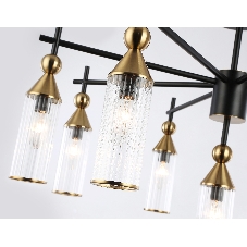 Люстра Ambrella light LH55258/9 BK/BS/CL черный/латунь/прозрачный E14*9 max 40W D770*530