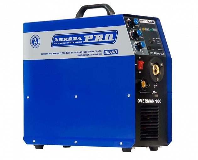 Сварочный полуавтомат AURORA PRO OVERMAN 160 Mosfet, 4 кВт 220В MIG/MAG 40-160А 0.6-1.0мм 15кг