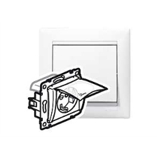 Розетка Legrand Valena 774220 влагозащищенная IP44 с заземлением с крышкой и защитными шторками (белая)