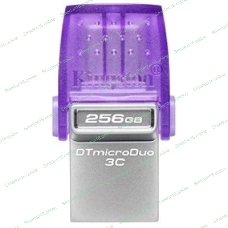 Флешка USB Kingston DataTraveler microDuo 3C (DTDUO3CG3/256GB), 256Gb, USB 3.2 Gen 1/Type-C, R/W 200/15, фиолетовый
