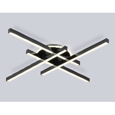 Потолочный светодиодный светильник Ambrella light FL6282 BK черный 58W 3000K-6400K 700*700*85 (ПДУ ИК)
