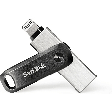 Флешка USB SanDisk IX60N iXpand Go (SDIX60N-064G-GN6NN), 64Gb, USB 3.0/Lightning, R/W 150/70, черный/серебристый