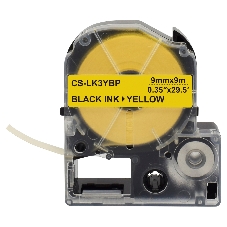Картридж ленточный Cactus CS-LK3YBP черный шрифт, желтый фон (9 мм, 9 м) для Epson LW300/LW400/LW700/LW600P/LW1000P/K400/Z700/Z900
