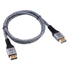 Кабель DisplayPort Cablexpert CCP-DP16K-1M, 20M/20M, v2.1, 16K, медь, тройной экран, позол.контакты, нейлон.оплетка, метал.коннекторы, 1м, черный, коробка