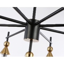 Люстра Ambrella light LH55258/9 BK/BS/CL черный/латунь/прозрачный E14*9 max 40W D770*530