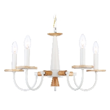 Светильник Ambrella light TR9592/5 WH/LW белый/светлое дерево E14/5 max 40W D555*660