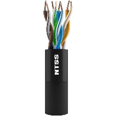 Кабель информационный NTSS NTSS-OUT-UTP4-5Е-PE-BL cat.5e U/UTP 4X2X24AWG PE внешний 305м черный