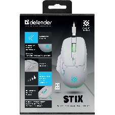 Мышь беспроводная Defender Stix GM-009 белый, 3200 dpi, радиоканал, USB, кнопки - 7
