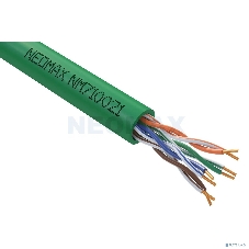 Кабель NEOMAX NM710021 U/UTP cat.5e 4x2x0.52, 24 AWG, Медь, внутренний, PVCLS нг(А)-LSLTx, 305м, зеленый
