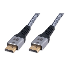 Кабель DisplayPort Cablexpert CCP-DP16K-1M, 20M/20M, v2.1, 16K, медь, тройной экран, позол.контакты, нейлон.оплетка, метал.коннекторы, 1м, черный, коробка