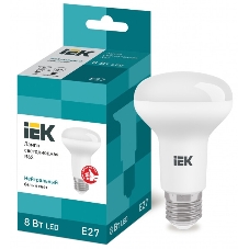 Лампа светодиодная IEK LLE-R63-8-230-40-E27 ECO R63 8Вт 4000К белый E27 720лм 230-240В