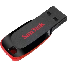 Флешка USB Sandisk CZ50 Cruzer Blade (SDCZ50-016G-B35), 16Gb, USB 2.0, R/W 15/4, черный/красный