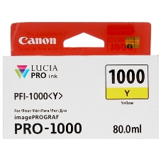 Картридж струйный Canon PFI-1000 Y желтый (80 мл.) для Canon IJ SFP PRO-1000 WFG