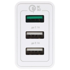Сетевое зарядное устройство Qumo Quick Charge 3.0 3 USB (Charger 0019), 3 USB, 4.2A, 1 USB (QC 3.0, FCP, AFC) + 2 USB 2,1A, черный