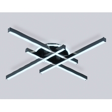 Потолочный светодиодный светильник Ambrella light FL6282 BK черный 58W 3000K-6400K 700*700*85 (ПДУ ИК)