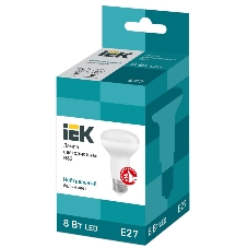 Лампа светодиодная IEK LLE-R63-8-230-40-E27 ECO R63 8Вт 4000К белый E27 720лм 230-240В