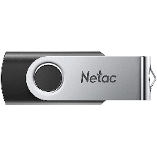 Флешка USB Netac U505 (NT03U505N-008G-20BK), 8Gb, USB 2.0, R/W 70/30, черный/серебристый