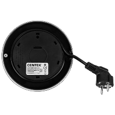 Чайник Centek CT-0019, 1100 Вт, стекло, черный и серебристый