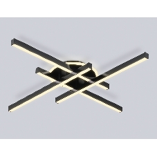 Потолочный светодиодный светильник Ambrella light FL6282 BK черный 58W 3000K-6400K 700*700*85 (ПДУ ИК)