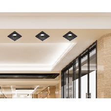 Встраиваемый точечный светильник Ambrella light TN102828 BK/BK черный/черный GU5.3 92*92*50