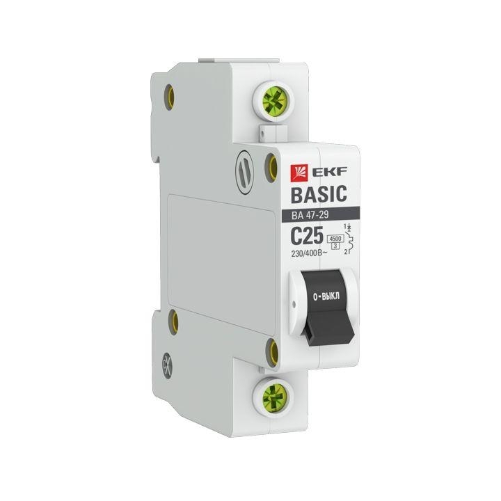 Выключатель автоматический EKF mcb4729-1-25C 1P 25А (C) 4,5кА ВА 47-29 EKF Basic