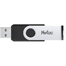 Флешка USB Netac U505 (NT03U505N-008G-20BK), 8Gb, USB 2.0, R/W 70/30, черный/серебристый