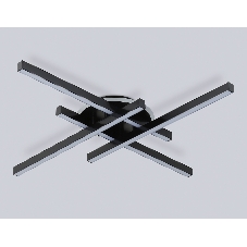 Потолочный светодиодный светильник Ambrella light FL6282 BK черный 58W 3000K-6400K 700*700*85 (ПДУ ИК)