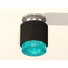 Светильник Ambrella Light XS7511082 SBK/PSL/BL черный песок/серебро полированное/голубой MR16 GU5.3 (N7927, C7511, N7194)