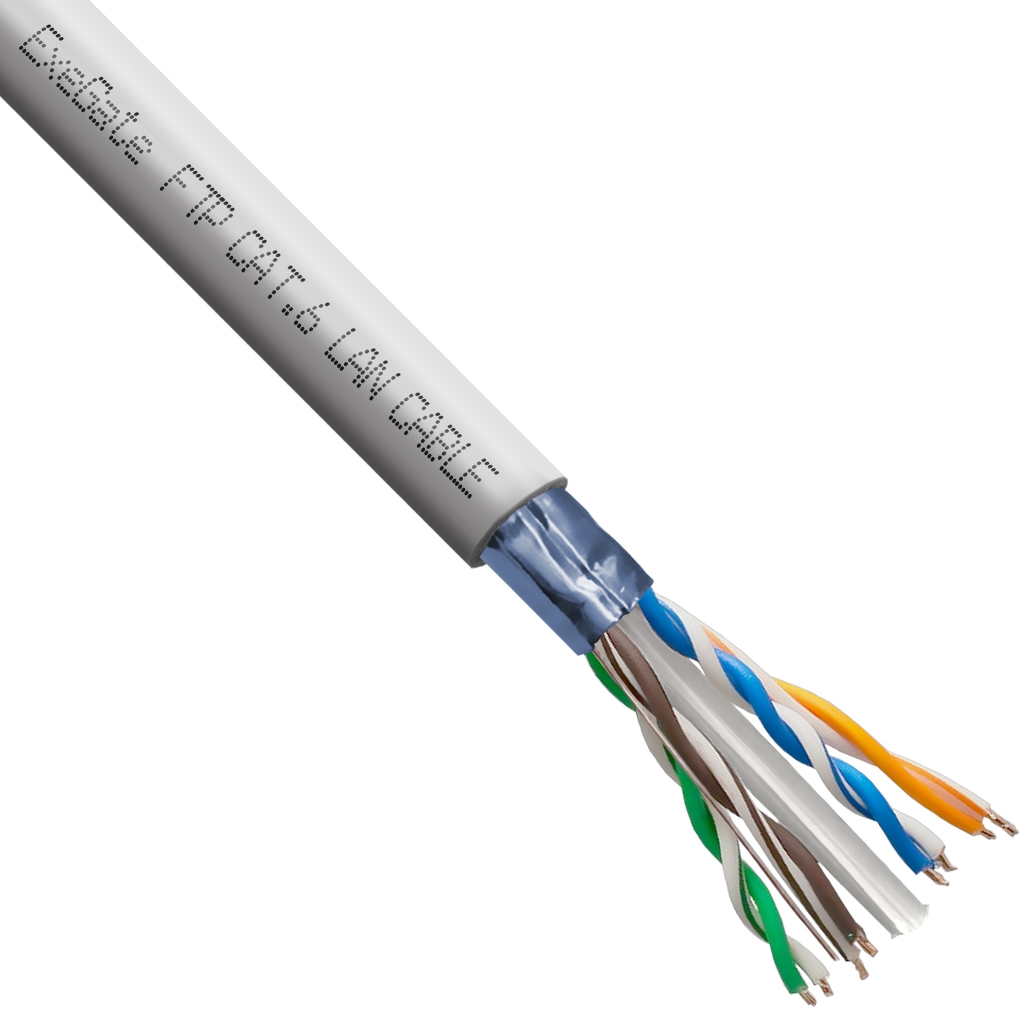 Кабель ExeGate FUTP4-C6-CCA-S23-IN-PVC-GY-305 FTP 4 пары кат.6 CCA, 0.57мм (23AWG), экран, 305м, серый, PVC