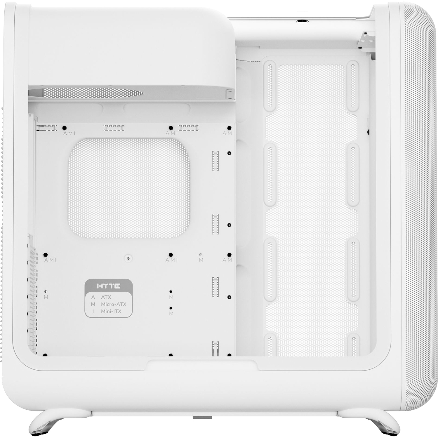Корпус без блока питания Case HYTE X50, Midi-Tower, TG, no fans, 2xUSB-A 3.2, 1xUSB Type-C, E-ATX, ATX, mATX, mITX White Snow